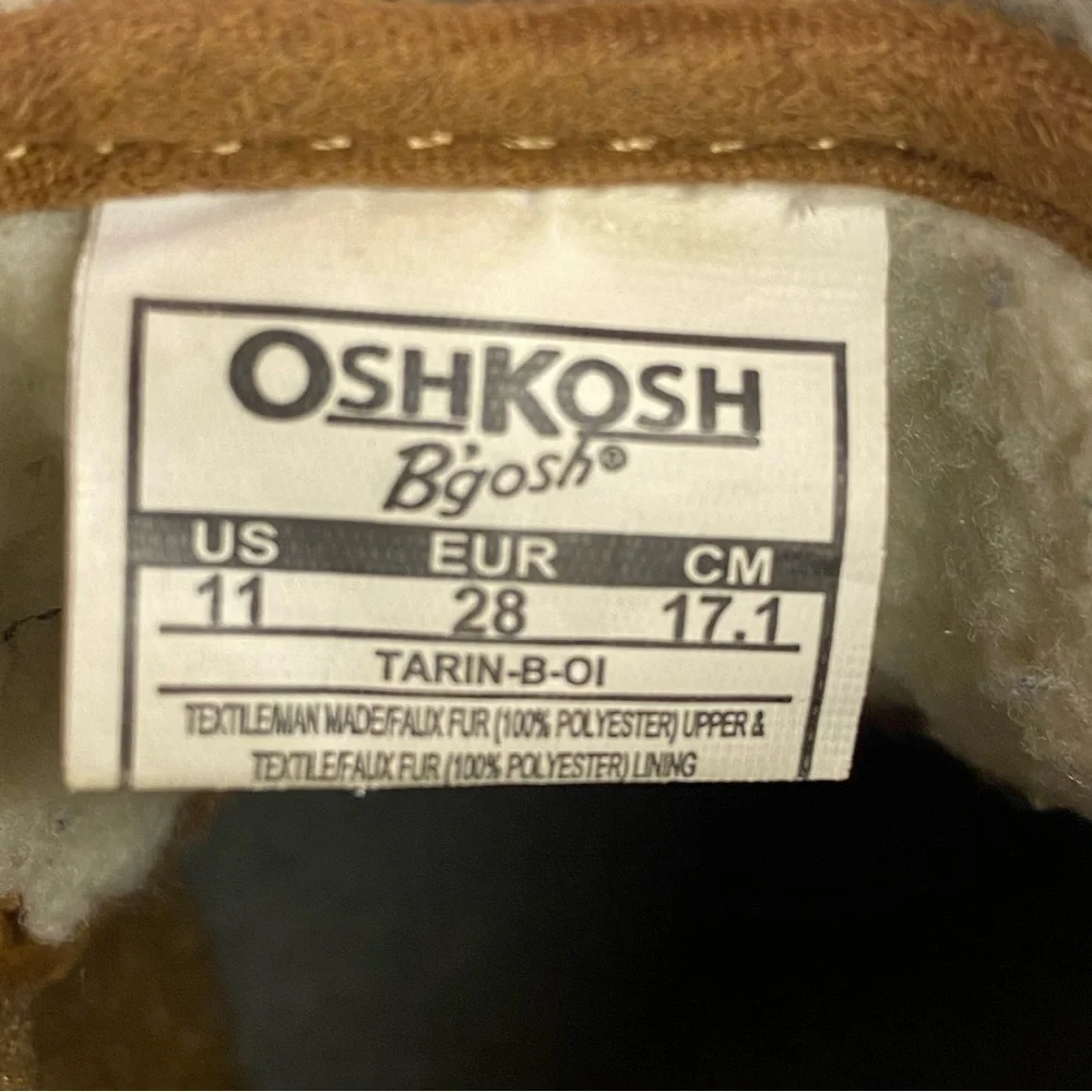 Oshkosh B'gosh Toddler Kids Duck Boots Tarin-B Brown Fabric and Rubber Size 11